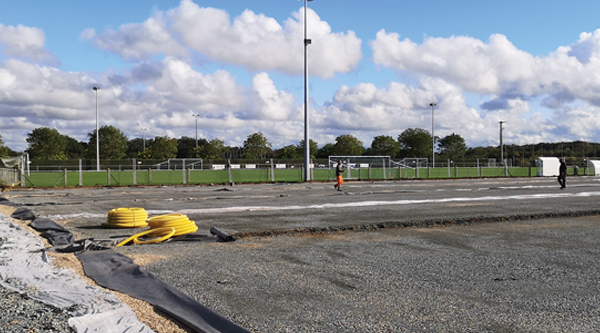 Travaux terrain de foot